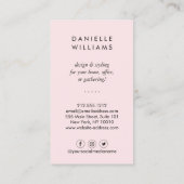 Luxe Waterverf roze Florals met Faux Gold Lijst Visitekaartje (Achterkant)