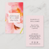 Luxe Waterverf Roze Florals Visitekaartje (Voorkant / Achterkant)