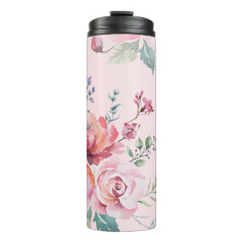 Luxe Waterverf Roze Rozen Esthetische Thermische T Thermosbeker