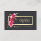 Luxe Waterverf Rozen Goud/Grijs Visitekaartje (Achterkant)