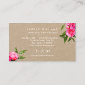 Luxe Waterverf Rozen op Kraft Visitekaartje (Achterkant)