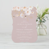 Luxe Waterverf Wildflower Blush Bruiloft Kaart (Staand voorkant)
