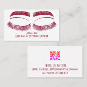 Luxe Waterverf Wimper & wenkbrauw Beauty, Rood Visitekaartje (Voorkant / Achterkant)