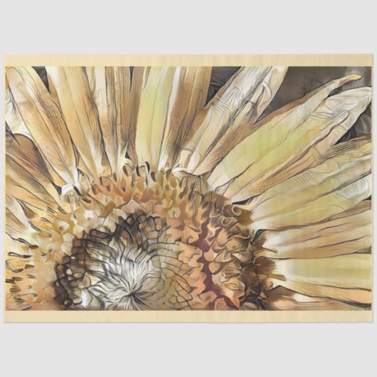 Luxe Waterverf Zonnebloem Collectie Tissuepapier (Voorkant)