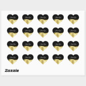 Luxe Wavy Gold Decor op Donker Zwart Dank U Hart Sticker (Vel)
