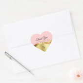 Luxe Wavy Gold Decor op lichtrood Dank u Hart Sticker (Envelop)
