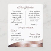 Luxe Wavy Roos Gold Decor Witte Monogram Flyer (Achterkant)
