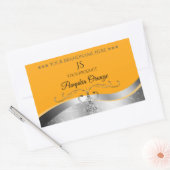 Luxe Wavy Silver Decor Sinaasappel Monogram Label (Envelop)