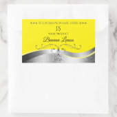 Luxe Wavy Zilver Decor Geel Monogram Label (Tas)