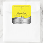 Luxe Wavy Zilver Decor Geel Monogram Label (Tas)