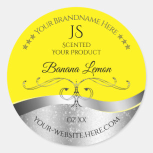 Luxe Wavy Zilver Decor Geel Monogram Label