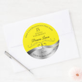 Luxe Wavy Zilver Decor Geel Monogram Label (Envelop)