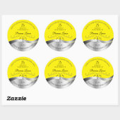 Luxe Wavy Zilver Decor Geel Monogram Label (Vel)