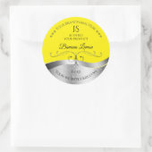 Luxe Wavy Zilver Decor Geel Monogram Label (Tas)