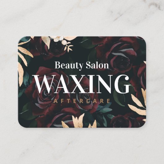 Luxe Waxing Aftercare Card Visitekaartje (Voorkant)
