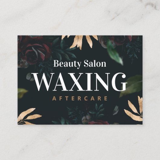 Luxe Waxing Aftercare Card Visitekaartje (Voorkant)