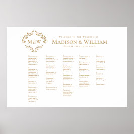Luxe Wedding Crest Monogram gastenkaart Poster