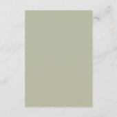 Luxe Wedding | Moss Green Guest Details Insert Informatiekaartje (Achterkant)
