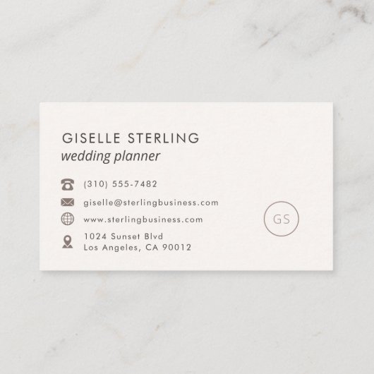 Luxe Wedding Planner Blush Roze Minimalist Visitekaartje (Achterkant)