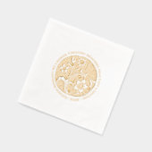 Luxe weelderige gouden en witte art deco bloemen folie servetten (Links)