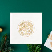 Luxe weelderige gouden en witte art deco bloemen folie servetten