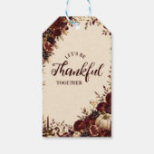 Luxe Weelderige Thanksgiving Soirée Cadeaulabel (Achterkant)