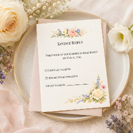 Luxe Weide met Wilde Bloemen & Romantische Pastel  RSVP Kaartje