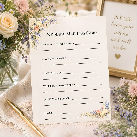 Luxe Weidebloemen Bruiloft Advieskaart