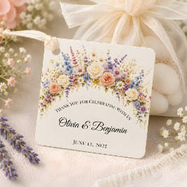 Luxe Weidebloemen Bruiloft  Bedankjes Labels
