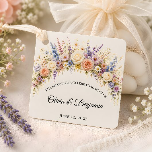 Luxe Weidebloemen Bruiloft Bedankjes Labels
