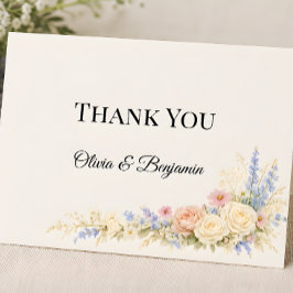 Luxe Weidebloemen Bruiloft Bedankkaart