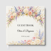 Luxe Weidebloemen Bruiloft Gastenboek (Voorkant)
