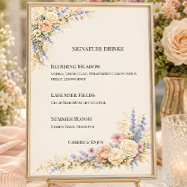 Luxe Weidebloemen Bruiloft Kaart