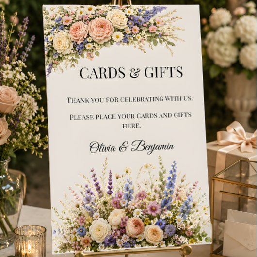 Luxe Weidebloemen Bruiloft  Kaart