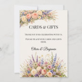 Luxe Weidebloemen Bruiloft  Kaart (Voorkant)