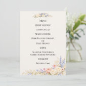 Luxe Weidebloemen Bruiloft Menu (Staand voorkant)