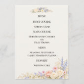 Luxe Weidebloemen Bruiloft Menu (Voorkant)