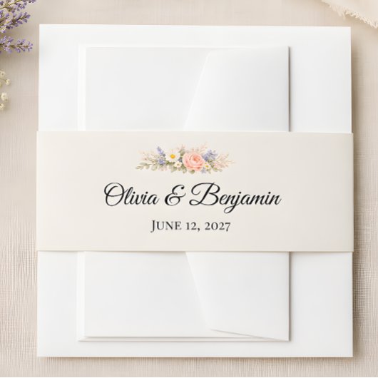 Luxe Weidebloemen Bruiloft Uitnodigingen Wikkel