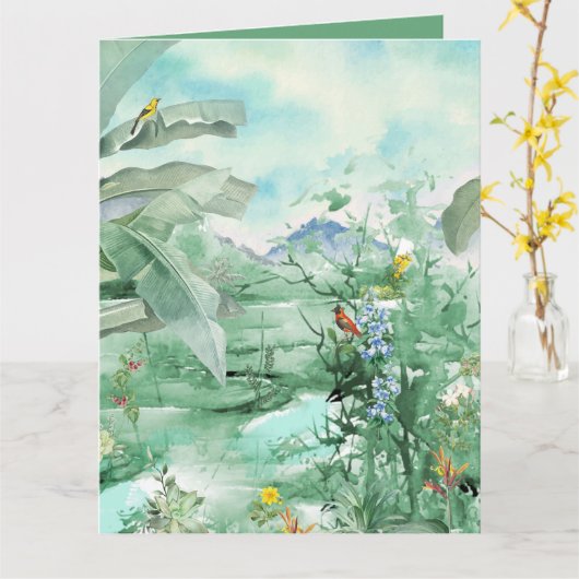 Luxe Wenskaart Kaart (Gele Bloem)