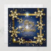 Luxe Wenskaart Merry Kerstmis en nieuwjaar (Voorkant / Achterkant)