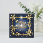 Luxe Wenskaart Merry Kerstmis en nieuwjaar (Staand voorkant)