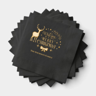 Luxe wenst u een vrolijk kerst corporate familie folie servetten