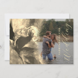 Luxe Whimisical Roos Abstracte Foto Bruiloft Kaart