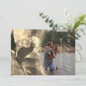 Luxe Whimisical Roos Abstracte Foto Bruiloft Kaart (Staand voorkant)