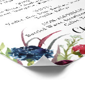 Luxe Whimsical Boho Bloemige Trouw Dranken Menu Poster (Hoek)