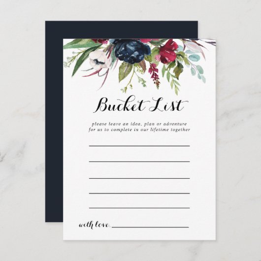 Luxe Whimsical Boho Floral Bucket List-kaarten Briefkaart (Voorkant / Achterkant)