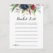 Luxe Whimsical Boho Floral Bucket List-kaarten Briefkaart (Voorkant)