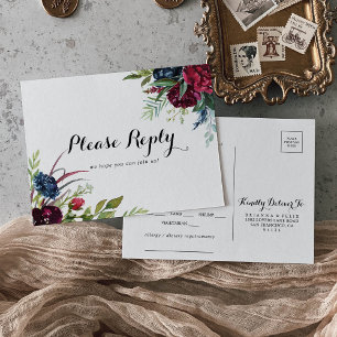 Luxe Whimsical Boho Floral Menu Keuze RSVP