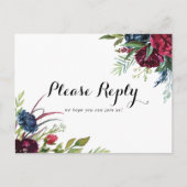 Luxe Whimsical Boho Floral Menu Keuze RSVP (Voorkant)