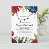 Luxe Whimsical Boho Floral Sip and See Kaart (Staand voorkant)